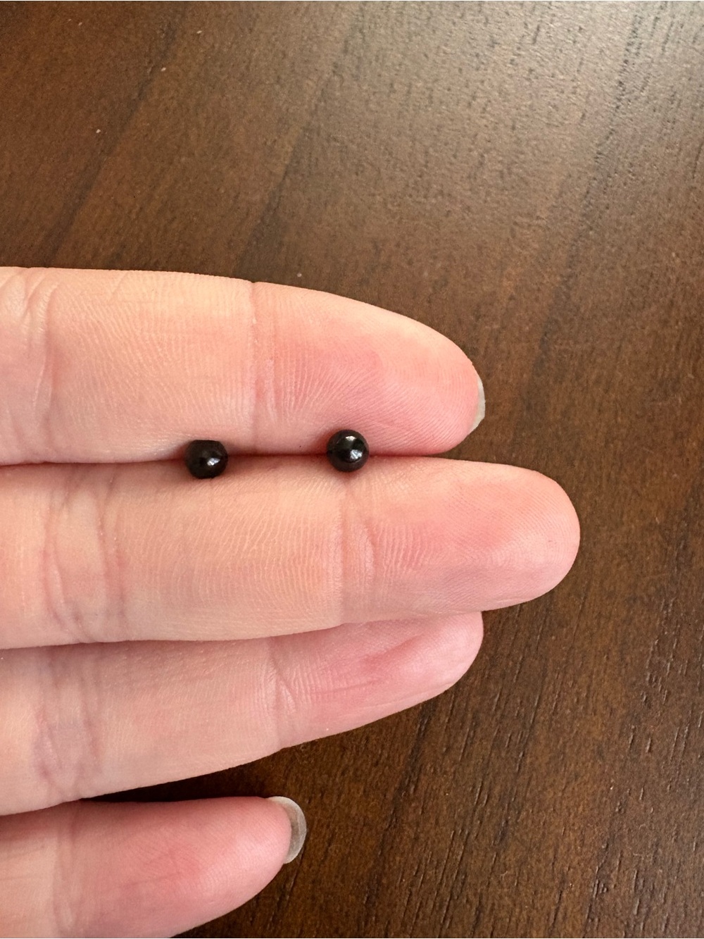 Minimal Black Bead Stud Earrings - Classic Everyday Style